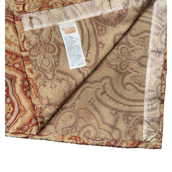 Springmaid Beautiful Fabric Shower Curtain Vintage 90s Gold Red Blue Print 70x72 - Picture 6 of 7